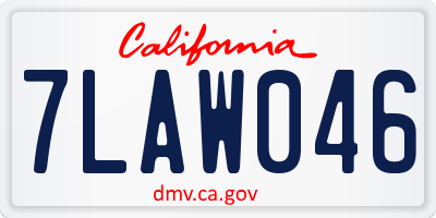CA license plate 7LAW046