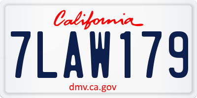 CA license plate 7LAW179
