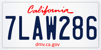 CA license plate 7LAW286