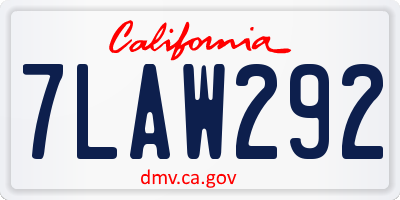 CA license plate 7LAW292