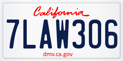 CA license plate 7LAW306