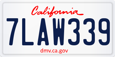 CA license plate 7LAW339
