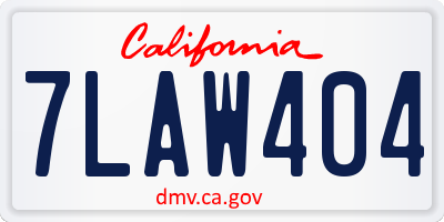CA license plate 7LAW404