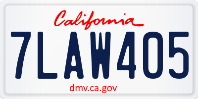 CA license plate 7LAW405