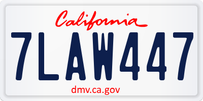 CA license plate 7LAW447