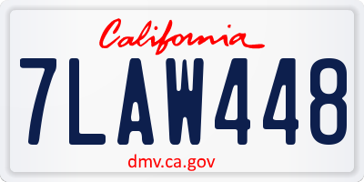 CA license plate 7LAW448
