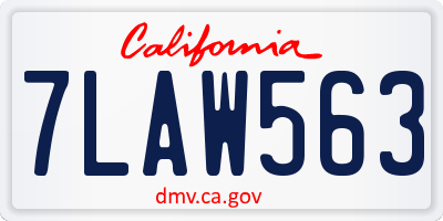 CA license plate 7LAW563