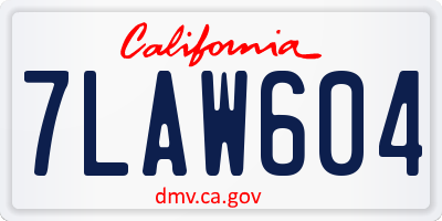 CA license plate 7LAW604