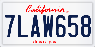 CA license plate 7LAW658