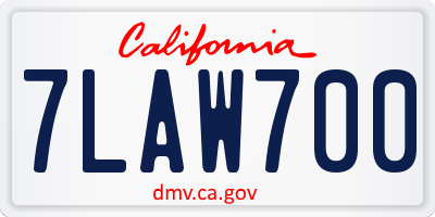 CA license plate 7LAW700