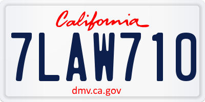 CA license plate 7LAW710