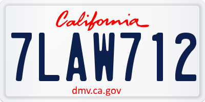 CA license plate 7LAW712