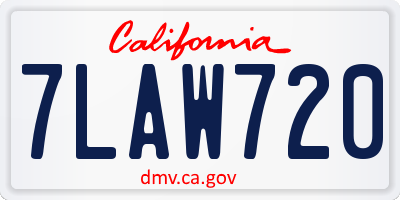 CA license plate 7LAW720