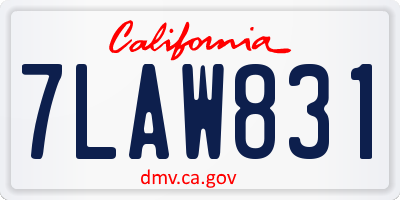 CA license plate 7LAW831