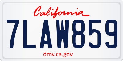 CA license plate 7LAW859