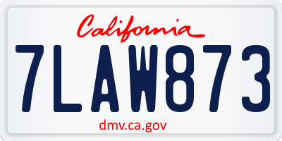 CA license plate 7LAW873
