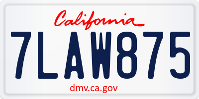 CA license plate 7LAW875