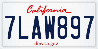 CA license plate 7LAW897