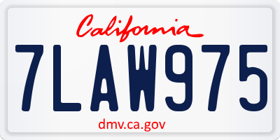 CA license plate 7LAW975