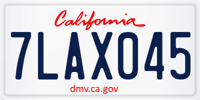 CA license plate 7LAX045