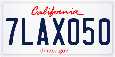 CA license plate 7LAX050