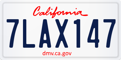 CA license plate 7LAX147