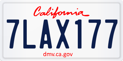 CA license plate 7LAX177