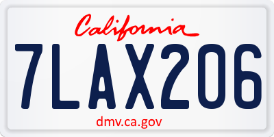 CA license plate 7LAX206