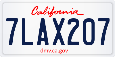 CA license plate 7LAX207