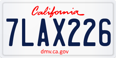 CA license plate 7LAX226
