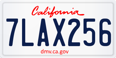CA license plate 7LAX256