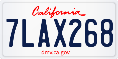 CA license plate 7LAX268