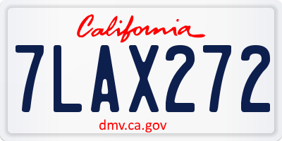 CA license plate 7LAX272
