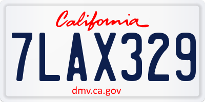 CA license plate 7LAX329