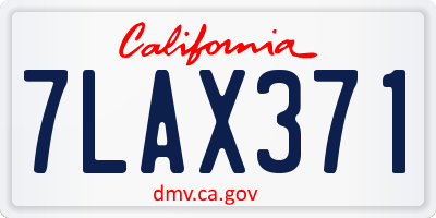 CA license plate 7LAX371