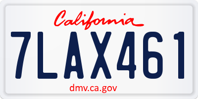 CA license plate 7LAX461
