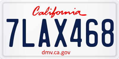 CA license plate 7LAX468