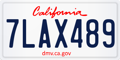 CA license plate 7LAX489