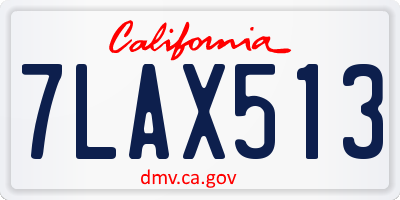 CA license plate 7LAX513
