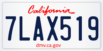 CA license plate 7LAX519