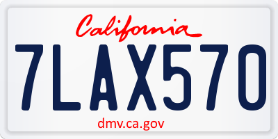 CA license plate 7LAX570