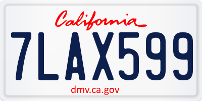 CA license plate 7LAX599