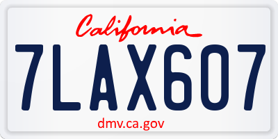 CA license plate 7LAX607