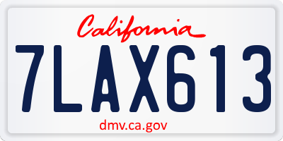 CA license plate 7LAX613