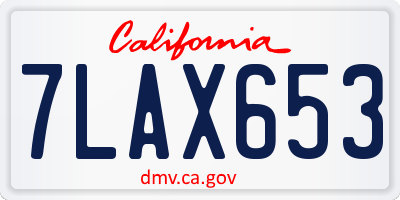CA license plate 7LAX653