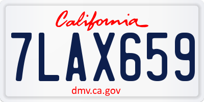 CA license plate 7LAX659