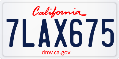CA license plate 7LAX675