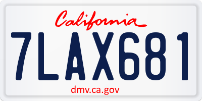 CA license plate 7LAX681
