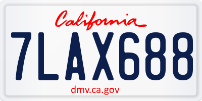 CA license plate 7LAX688