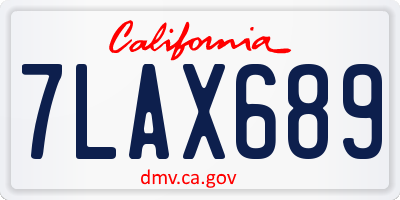 CA license plate 7LAX689